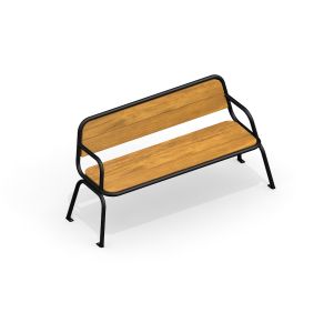 City bench with armrest 