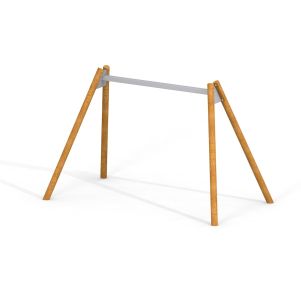 Double swing frame with acacia pillars
