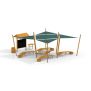 Miniaturka Outdoor Classroom (w/ Wooden Benches, Sunshades, Blackboard & Plant Pots) (2)